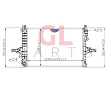 PER VOLVO S80 1998-2006 Radiatore acqua EDA COOLING 8602413 Nuovo