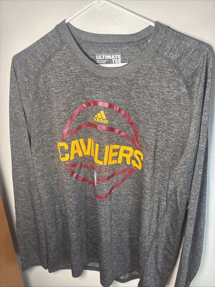 Adidas Ultimate Tee NBA Cleveland Cavaliers Long Sleeve Shirt Grey Mens L