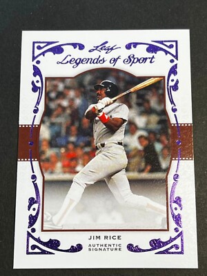 2011 Leaf Legends PURPLE BLANK BACK PROOF MISSING AUTO & #/1 Jim Rice
