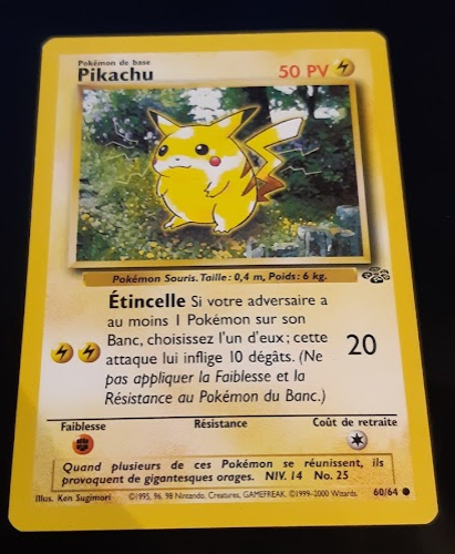 Pikachu フランス語版 トレーディングカード Pikachu Jungle 60/64 Pokémon Card (Near mint, French) | eBay