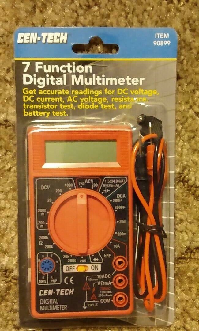 cen-tech 7 function digital multimeter cables extra