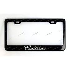 Cadillac Custom Made Black Metal License Plate Frame Screw Caps Cadillac Custom Made Black Metal License Plate Frame Screw Caps