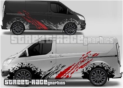 Ford Transit Custom Rally 001 Grunge Schlammspritzer Grafik Aufkleber Decals Vinyl - Bild 1 von 2