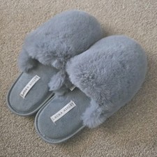 Laura Ashley SPA SLIPPERS L Soft Memory Foam Blue Size L 8-9 Cozy Fuzzy Warm