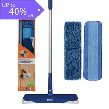 Bona 2-in-1 Floor Mop Starter Kit - Wet/Dry w/Reusable Pads & Handle