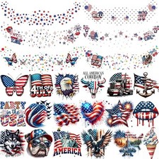 24 PCS 4th Of July Independence Day Temporary Tattoos American 4th Of July Face