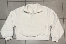 Alo Yoga White Sherpa Zip Size Medium