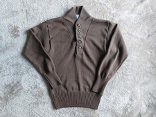 EUC DSCP Garrison Collection Men's Brown Ribbed Military Henley Sweater  M