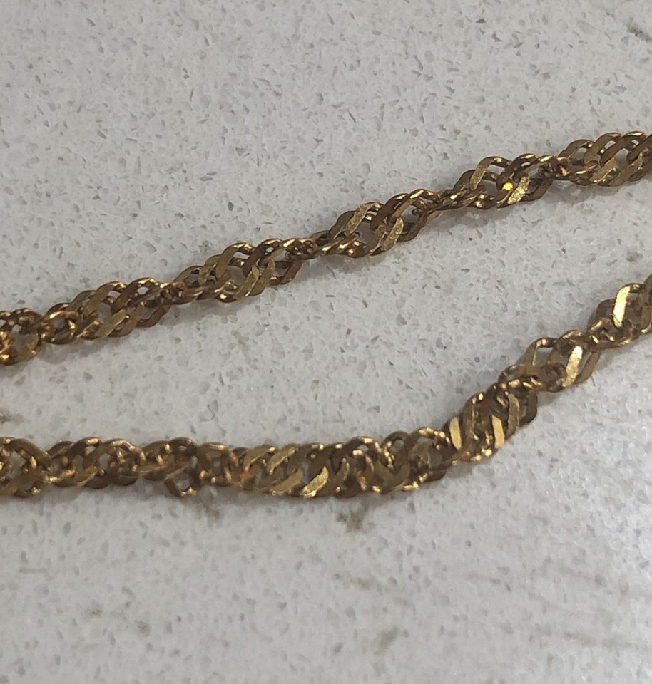 UPDATE NEW 916 22ct 3.2g Gold 48.5cm 2.5mm Singapore rope S-clasp chain ...