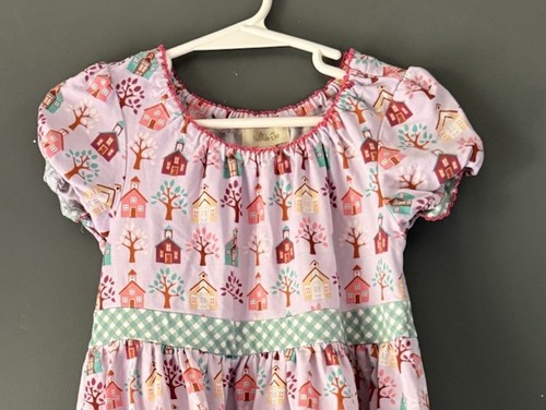Matilda Jane Girls Sz 6 Top As You Wish Tunic Shirt Once Upon a Time Houses S/S - Picture 3 of 11