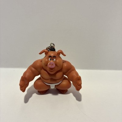 Vintage 1999 Sports Hawgs  Ichi Buns  Pig Wrestler Keychain