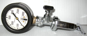 Tank  Pressure Gauge, U .S. Divers Aqua Lung 3000 psi  Vintage Scuba Diving