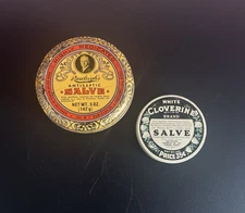 Vintage Rawleigh's Antiseptic Salve 5 Oz & White Cloverine Salve 1 oz