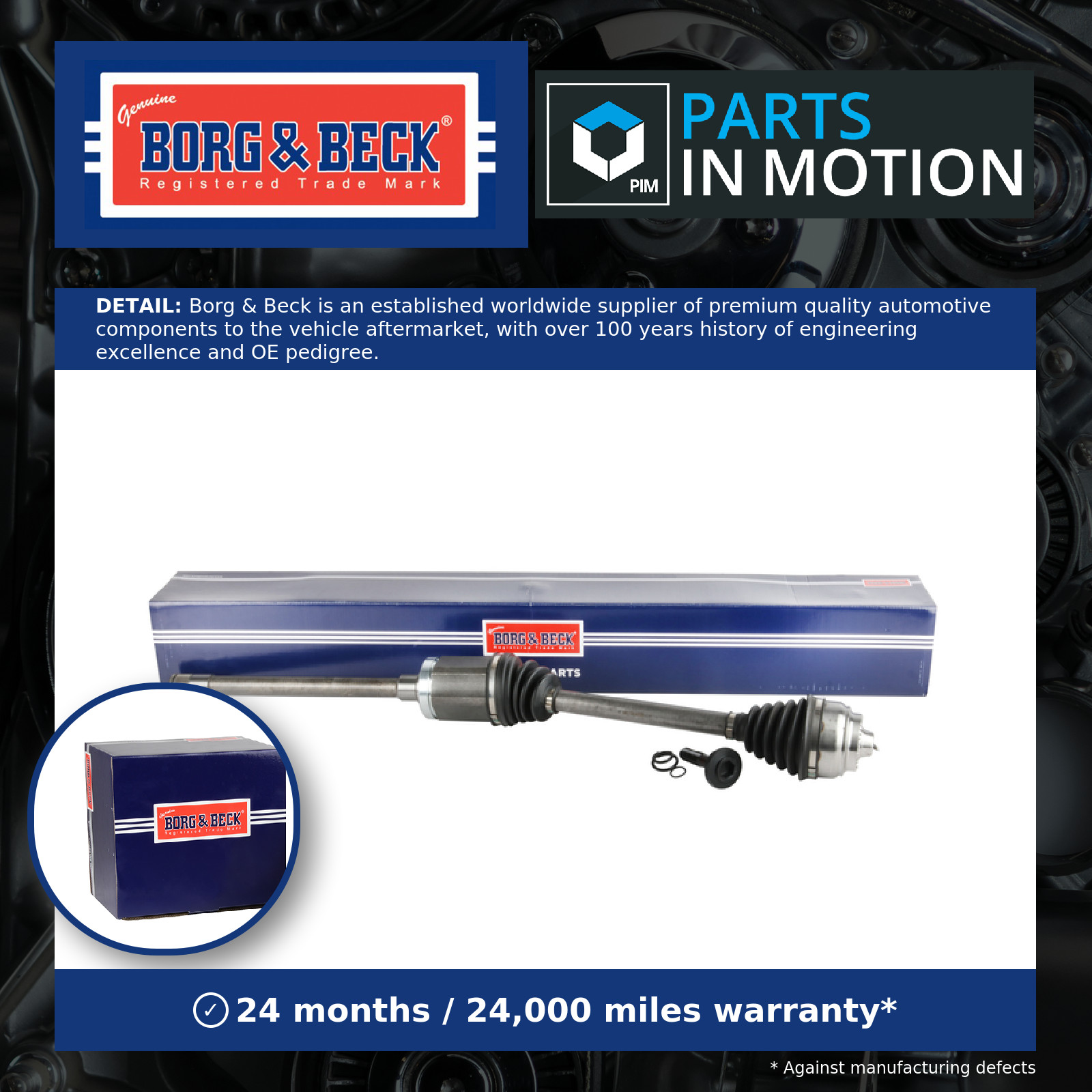 Drive Shaft Front Right BDS1582 Borg & Beck Driveshaft Top Quality Guaranteed
