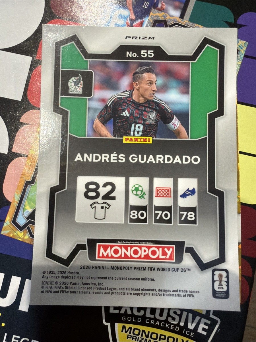 2026 Panini Prizm Monopoly FIFA World Cup #55 Andres Guardado Gold