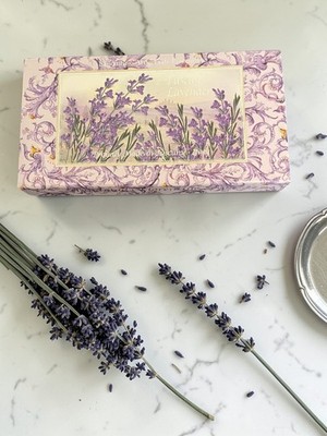 Saponificio Artigianale Fiorentino Tuscan Lavender Soap Gift Set  3 Bars | Italy