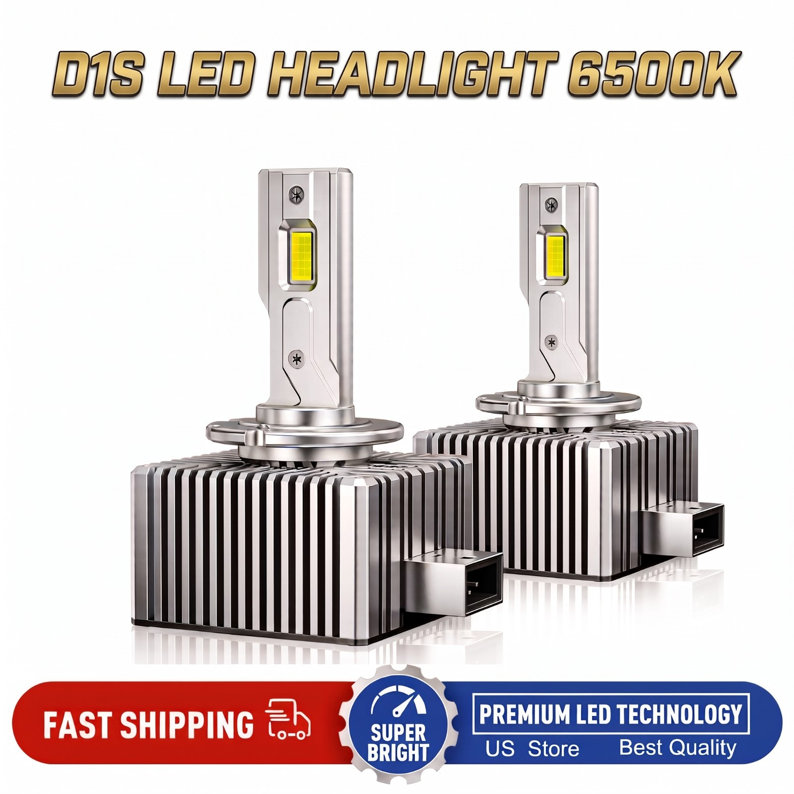 2X D1S D1R LED Headlight Bulb 6500K High Low Beam upgrade Xenon Conversion Kit