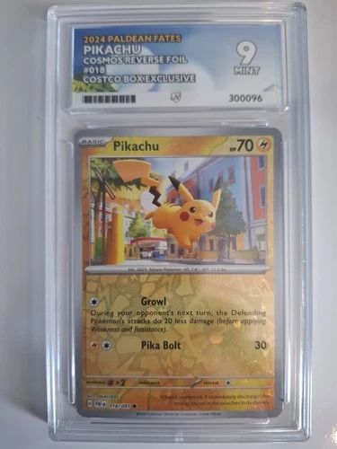 Pikachu Paldean Fates Reverse Foil 018/091, Ace 9, Mint Condition