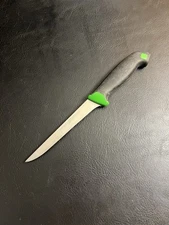 MONTANA Italy INOX Sandvik Filet Boning Knife Black Rubber Handle Green 6”
