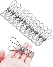 Large Stainless Steel Clothes Pins -Heavy Duty and Multipurpose Metal Clips NEW