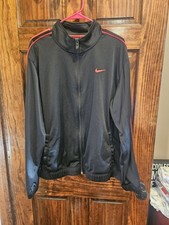 Nike Size Large Vintage Track Jacket Striped Red And Black Mens Jacket