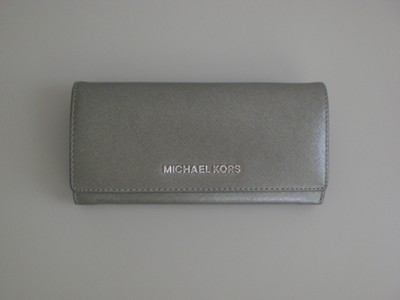 Michael Kors  Geldbörse Portemonnaie Jet Set Travel Saffianoleder  nickel met.