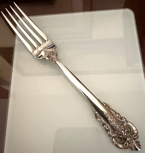 Vintage Wallace Grande Baroque Sterling Silver Dinner Fork  7 1/2 inches NO MONO