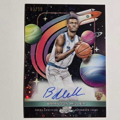2023-24 Topps Cosmic Chrome Brandon Miller Black Refractor Rookie Auto /10 RC