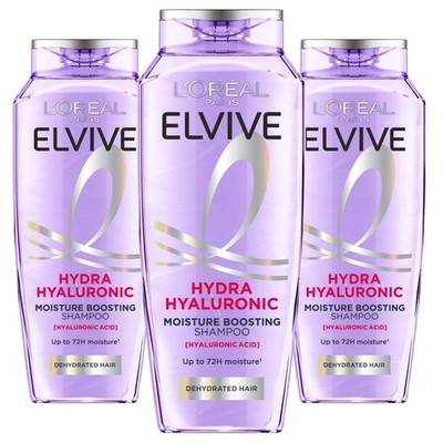 L'oreal Elvive Hydra Hyaluronic Restoring Moisture Boosting Shampoo Pack 3 x 1L