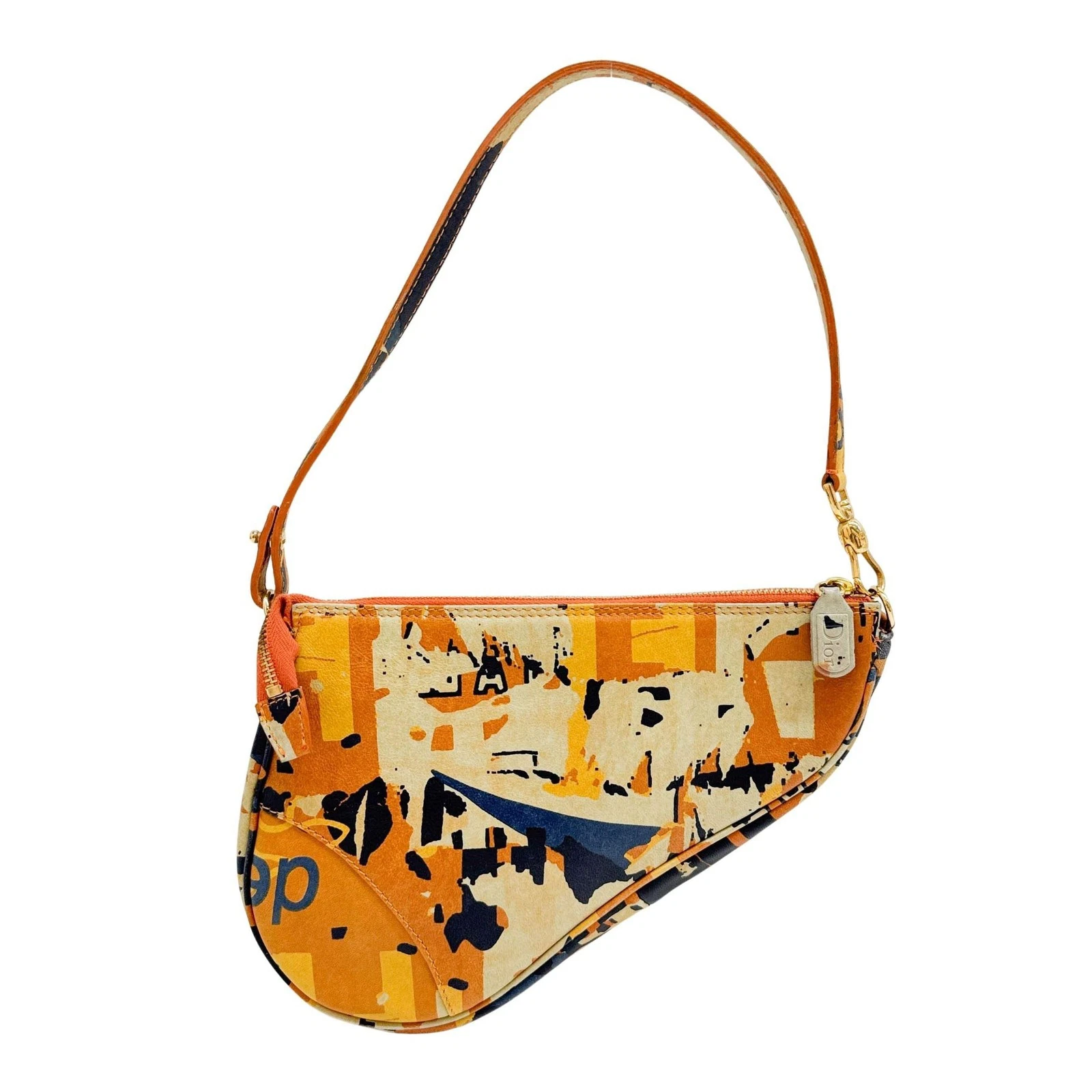 Dior — DIOR Saddle Pouch Multi-Color Canvas Shoulder Bag