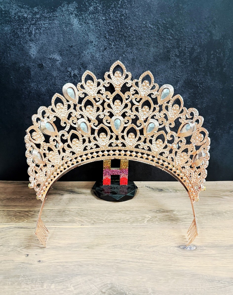 Gold Comb Crown, Bridal Crown, Wedding Hair Jewelry, Homecoming Prom Crown Gold Crown Tiara for Women & Girls - Wedding, Birthday  main image 4