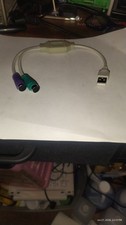 PC USB to PS/2 Mouse Keyboard Splitter Cable Adapter Converter
