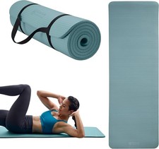 Gaiam Essentials Thick Yoga Mat Fitness  Exercise Mat with Easy-Cinch Carrier