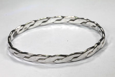 Vintage 6mm Wide Mexico 925 Sterling Silver Bracelet BRAIDED TWISTED 18.4 Grams