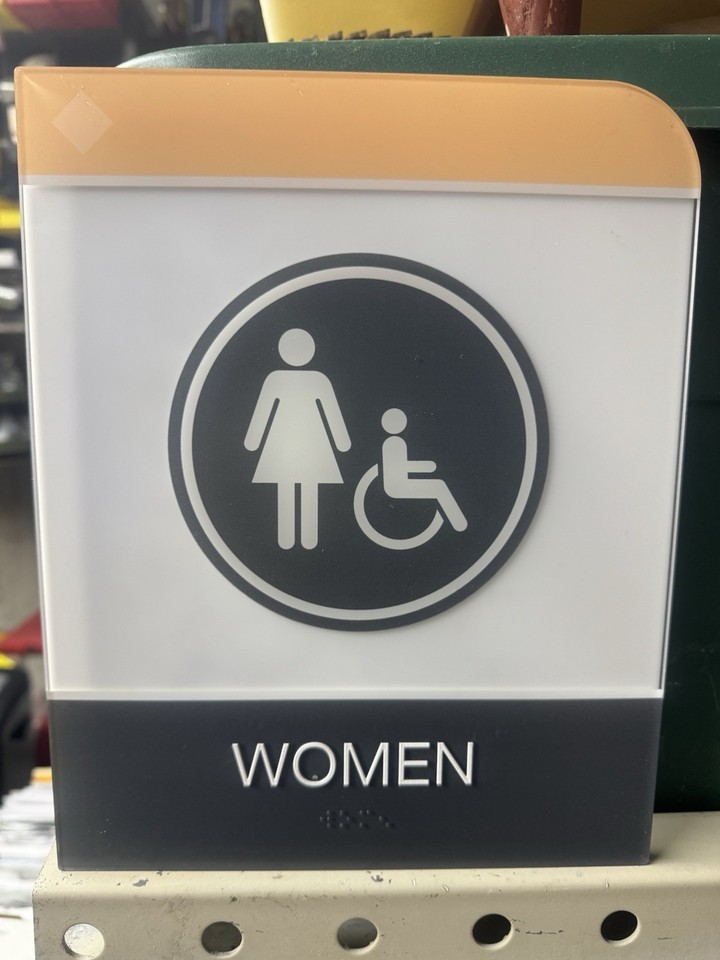 Pair of Men and Woman Ada Bathroom ID Toilet Sign Bathroom Decor | eBay