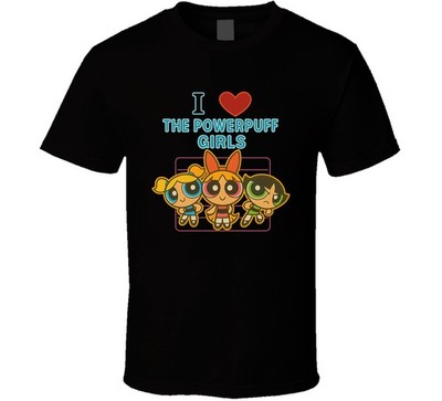 I Heart Love The Powerpuff Girls Cartoon Characters Fan T Shirt