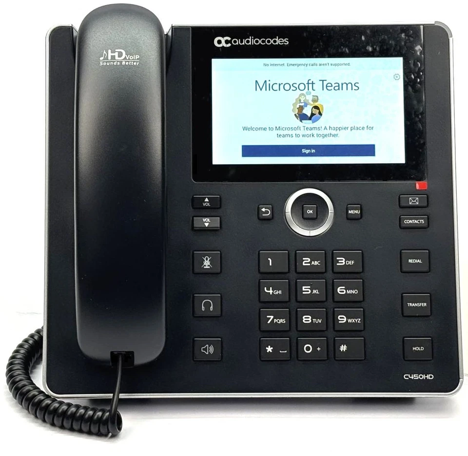 Audiocodes C450HD IP Business Phone Touch Screen Wi-Fi Microsoft Teams GGWV00745 - Image 2 of 4
