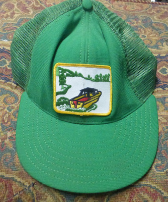 Vintage Fishing Hat Fits all,Adjustable,Reynolds Made in USA,Bill is flat