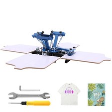 Uimoso 4 Color 4 Station Screen Printing Machine, 360&deg; Rotatable, 21.3 x 17.7 in
