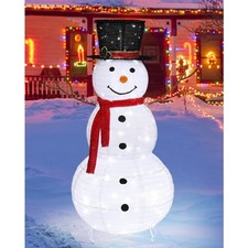 LED Lighted 4' Snowman Christmas Outdoor Decoration 180 LED Lights, Damaged