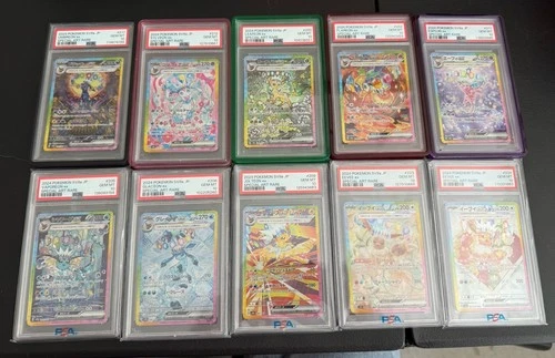PSA 10 Terastal Festival Eevee Evolution SAR Complete Set 10 Japanese W/Guards