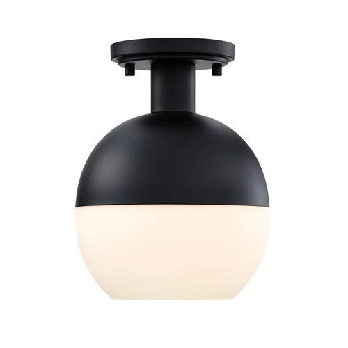 Designers Fountain D321M-SF Linden 8"W Semi-flush Globe Ceiling - Black - Picture 1 of 7
