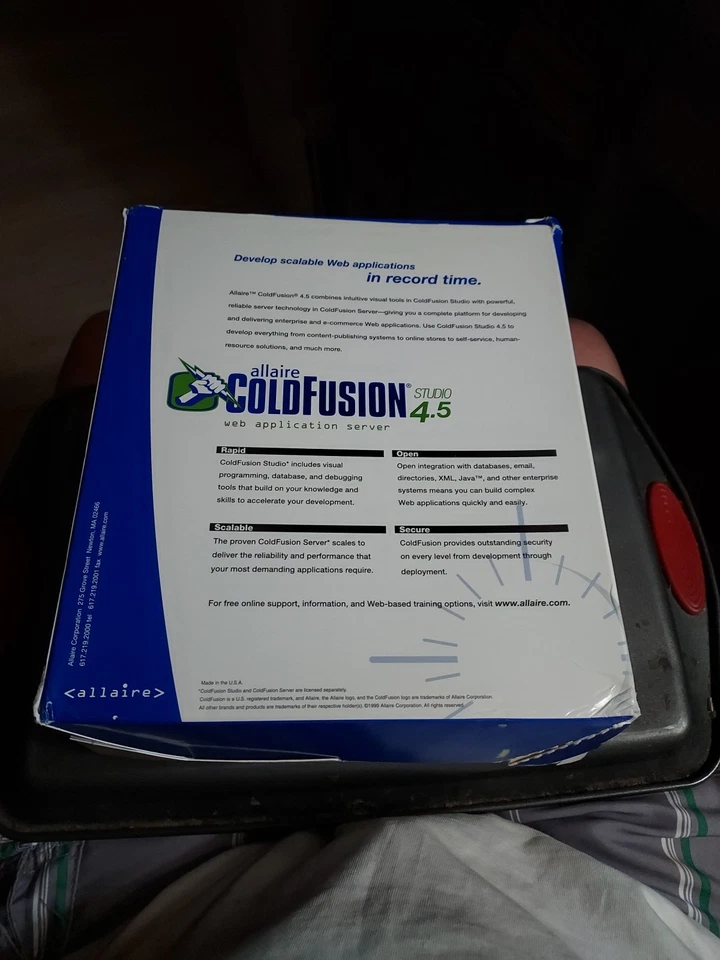 Cold Fusion Allaire ColdFusion 4.5 Studio Software for WINDOWS 95/98/ NT 4.0 NEW - Image 2 of 2