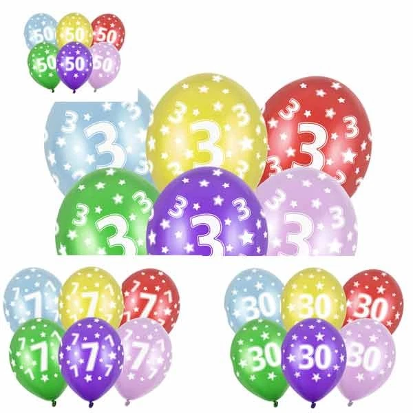 Palloncini Per 8° Compleanno – 10 Pezzi + 1 Ricambio, Lattice Multicolore 30,5 Cm, Con Nastro Da 9,8 M, Per Decorazioni Festa