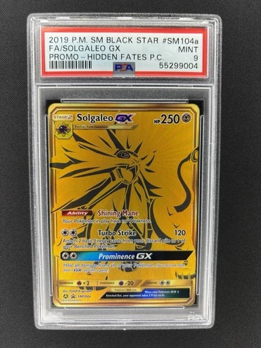 Pokémon TCG Solgaleo GX SM Black Star Promo SM104a Full Art Holo 2019 PSA 9