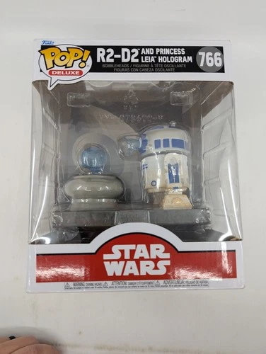 Funko Pop! Deluxe: Star Wars - R2-D2 and Princess Leia Hologram #766 Damaged Box