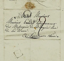 1814 letter for LANDET messageries from Bourgoins to Lyon by GUIGNARD of Vienna