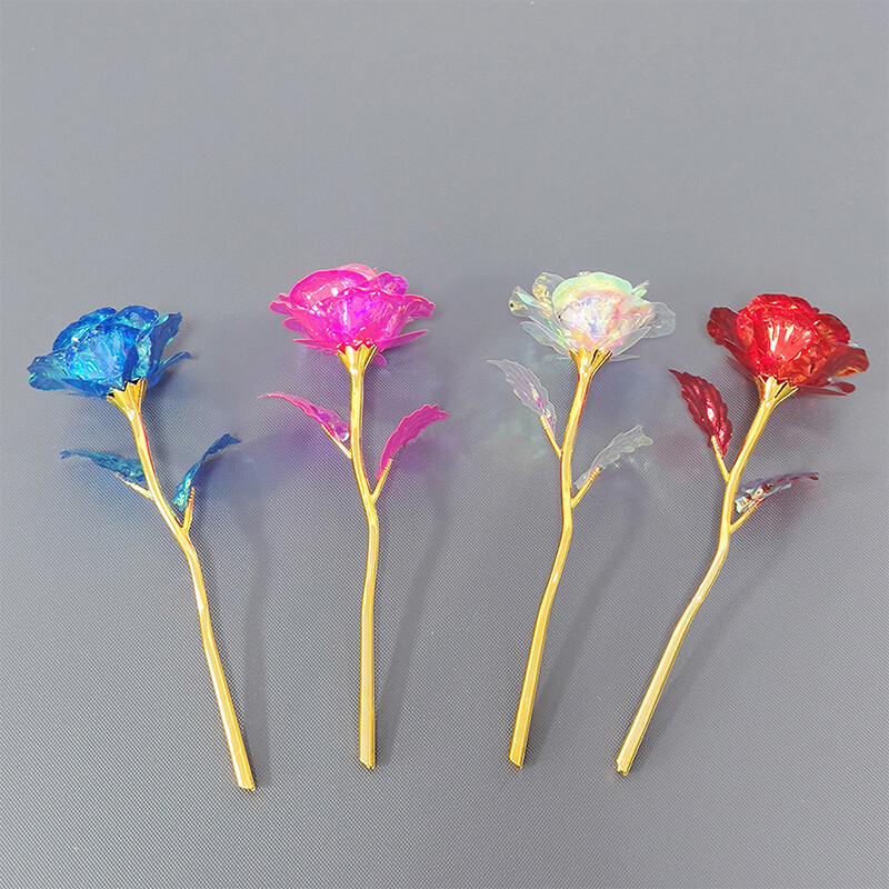 Artificial Flower Rose Valentine's Day Gift 24K Gold Plated Golden Rose