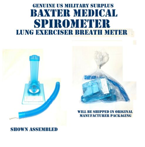 BAXTER MEDICAL INCENTIVE SPIROMETER BREATH BREATHING LUNG CAPACITY METER THERAPY - Photo 1/11