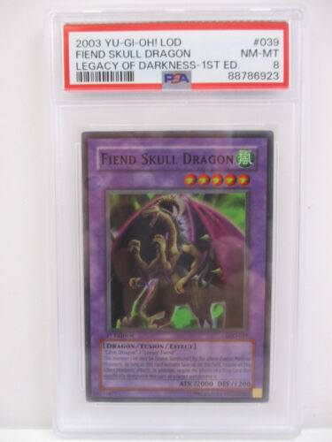 YUGIOH - FIEND SKULL DRAGON - LOD-039 LEGACY OF DARKNESS - 1st EDITION - PSA 8 - Picture 1 of 2